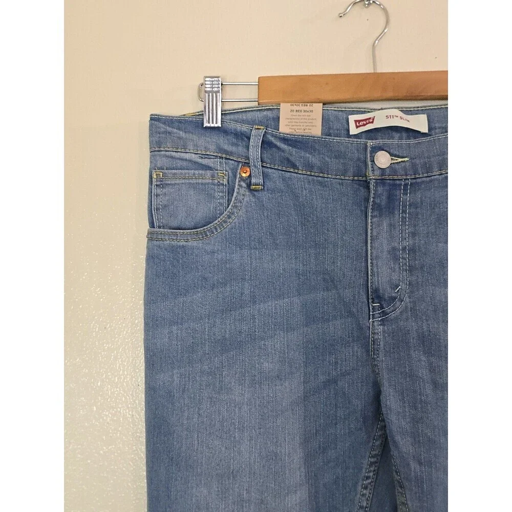 Levis 511 Slim Fit Jeans Mens 30x30 Light Wash Stretch Denim NWT - Picture 4 of 11
